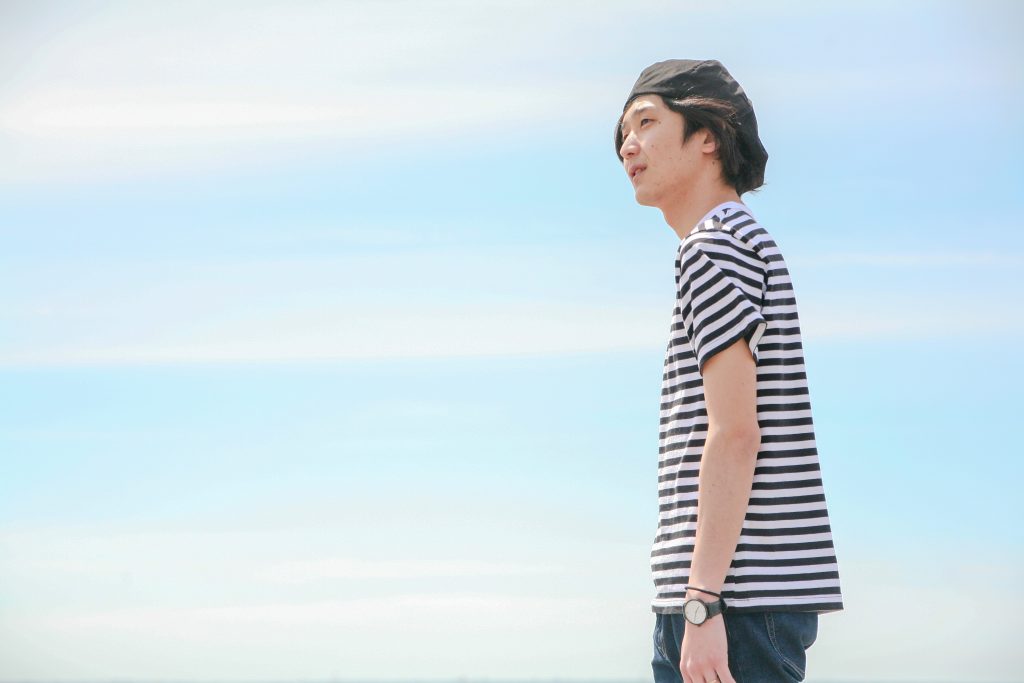 ボーダーTシャツ　ブラック(黒)