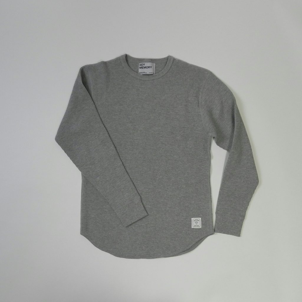 ワッフルシャツ　グレー