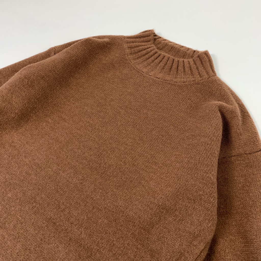 ボトルネックニット　カシミヤ　ブラウン