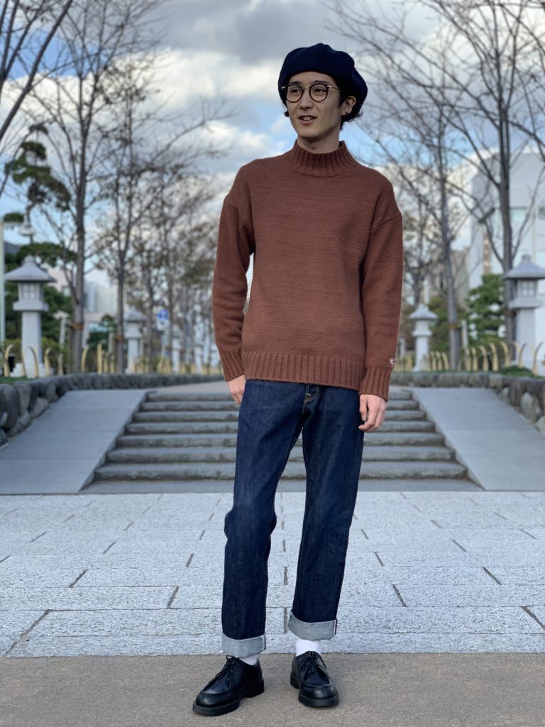 ニット　ブラウン　コーディネート