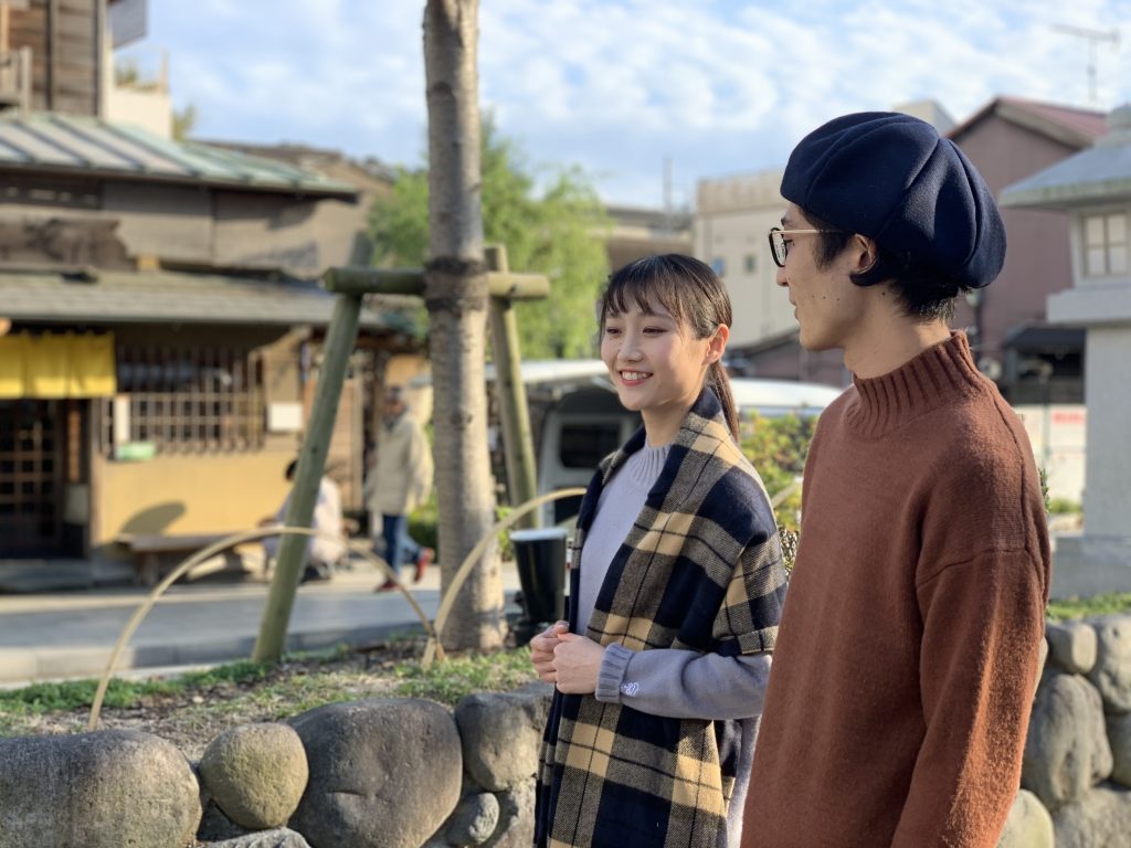 ニット　お揃い　鎌倉デート