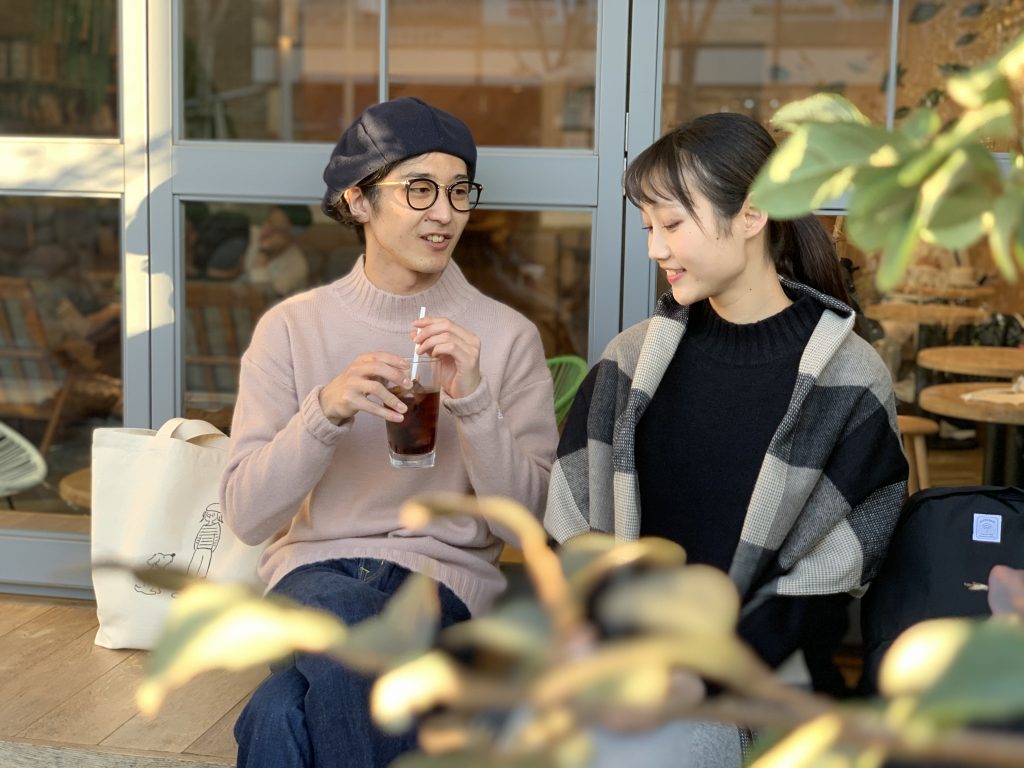 ニット　お揃い　鎌倉デート