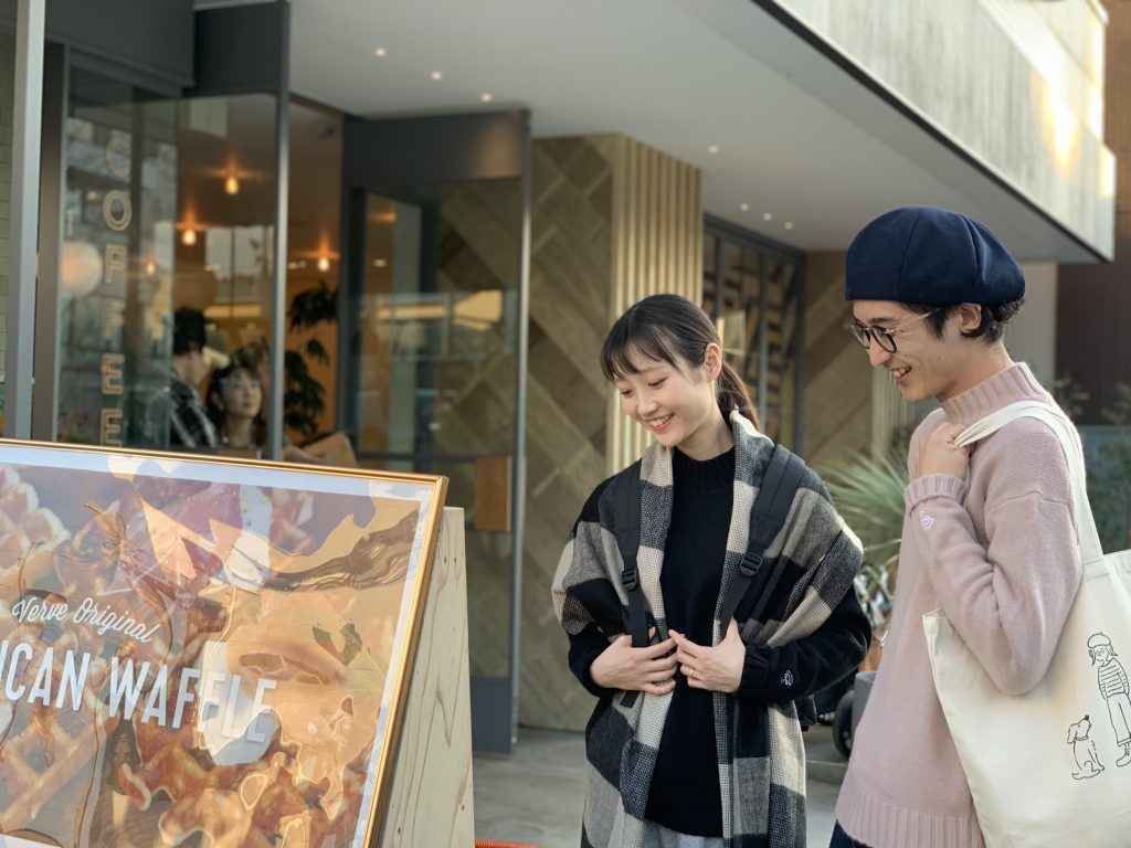 ニット　お揃い　鎌倉デート