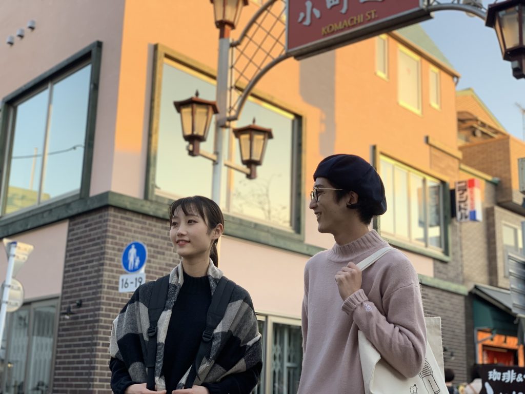 ニット　お揃い　鎌倉デート