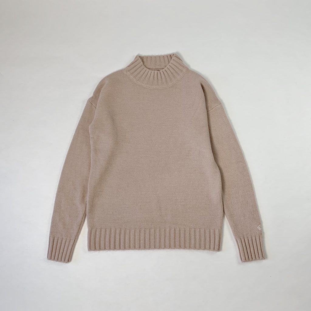 ボトルネックニット　カシミヤ　ピンク
