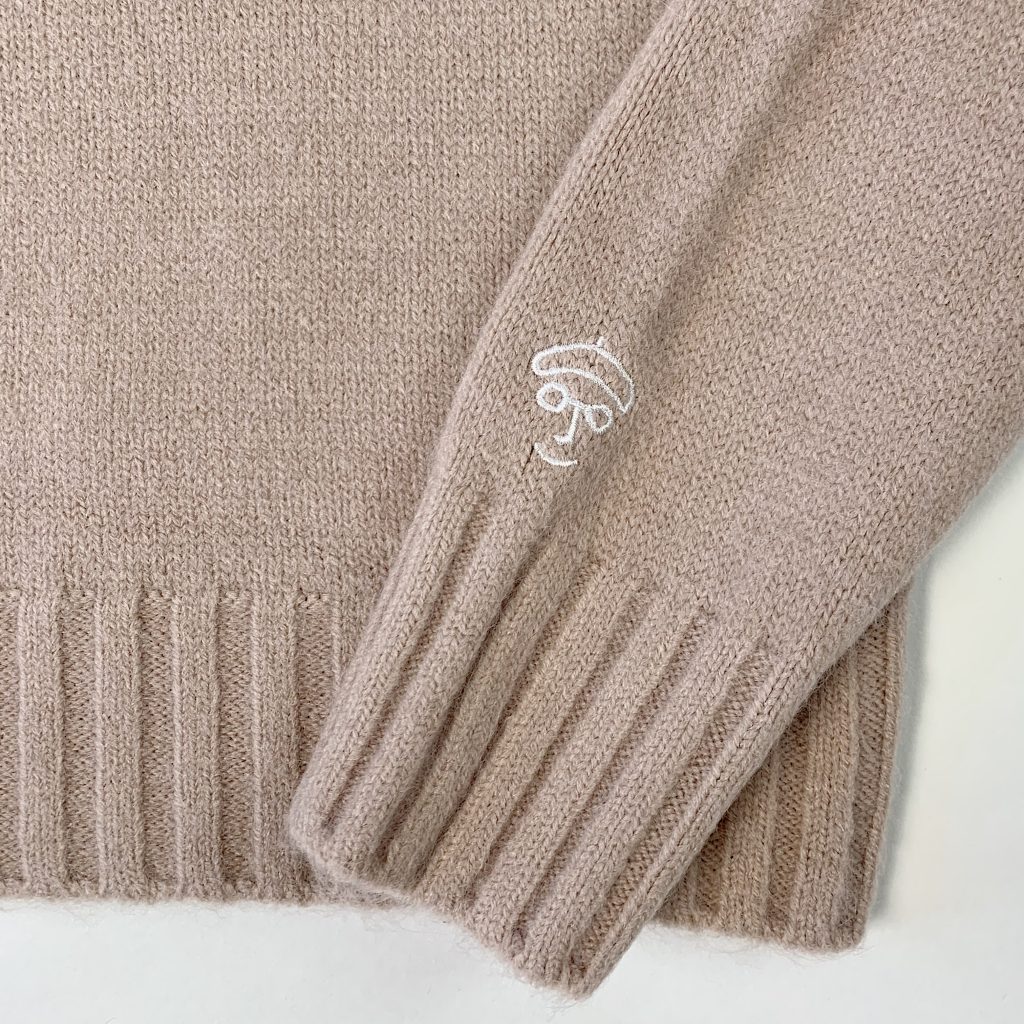 ボトルネックニット　カシミヤ　ピンク