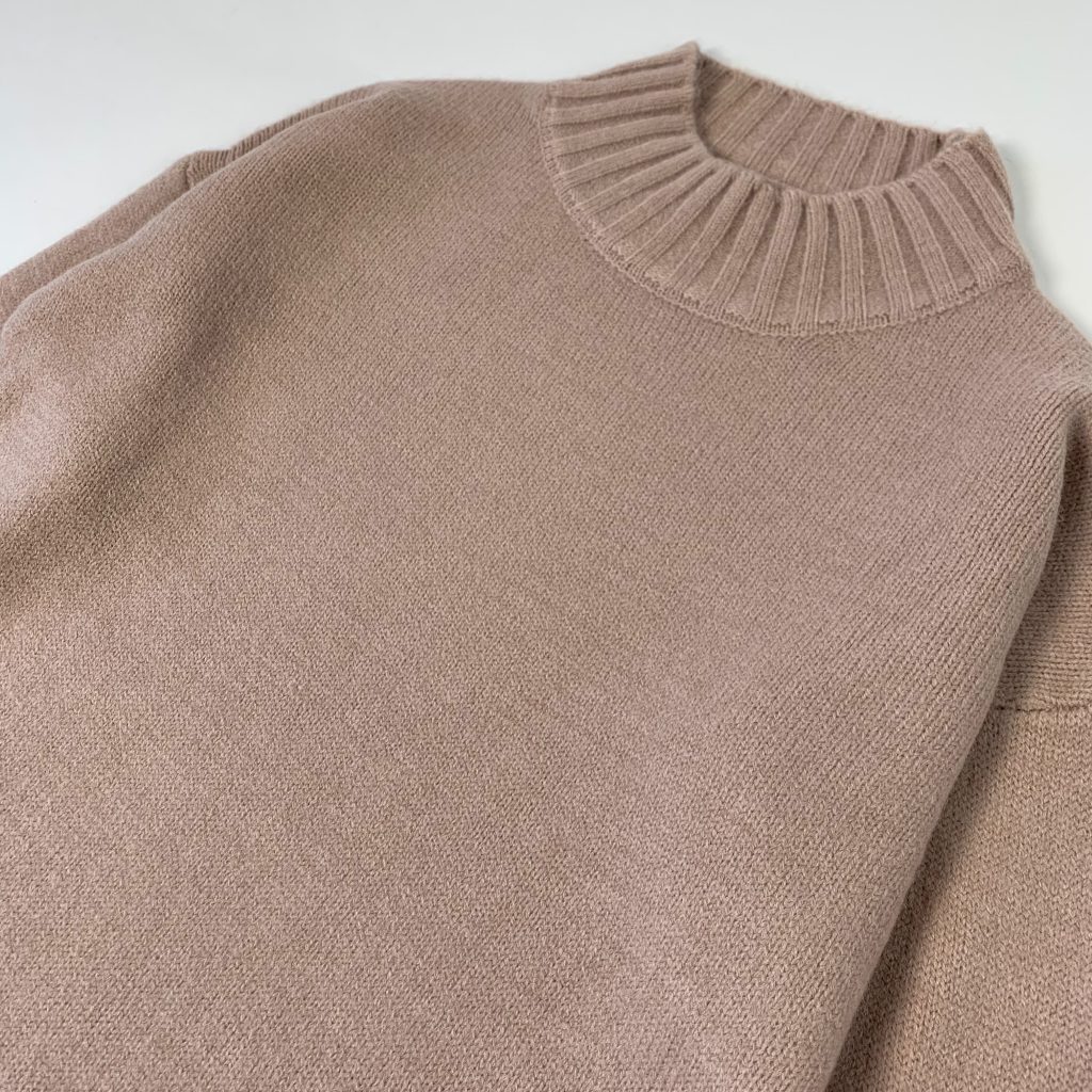 ボトルネックニット　カシミヤ　ピンク