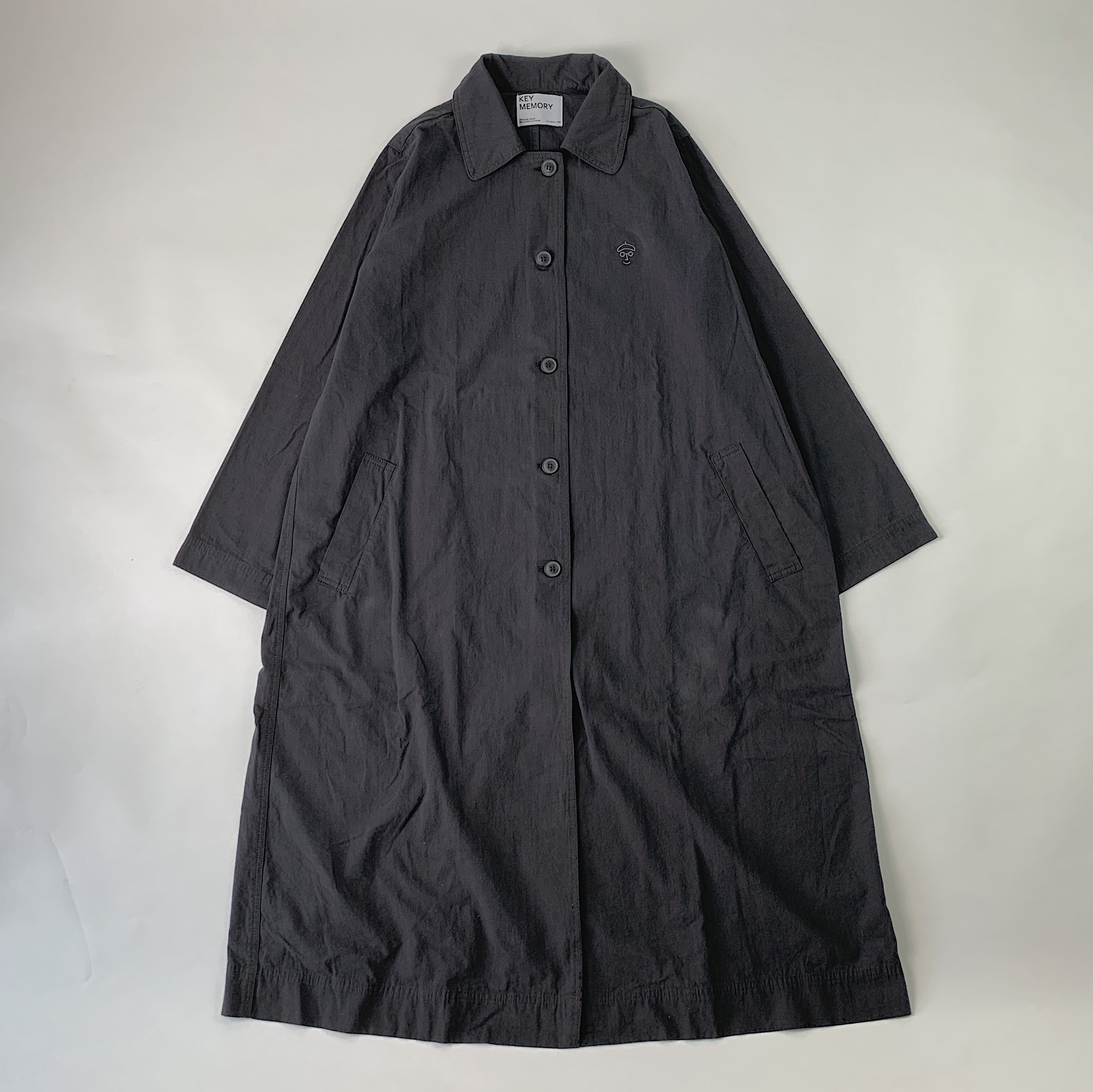 ステンカラーコート ブラック