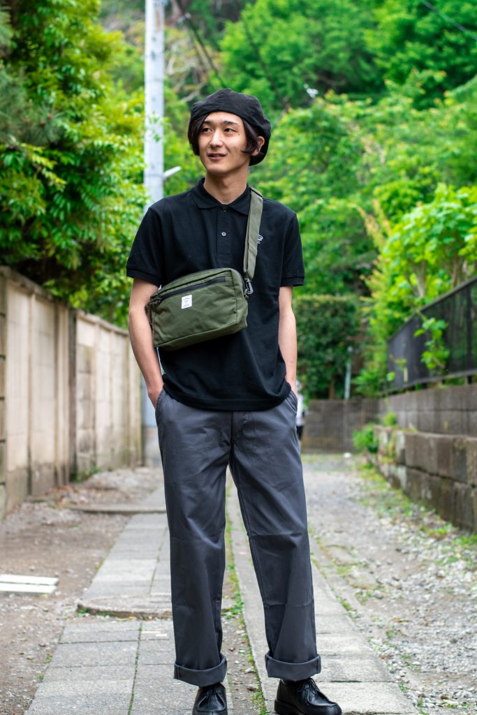 梅雨　コーデ　ポロシャツ　ユニセックス