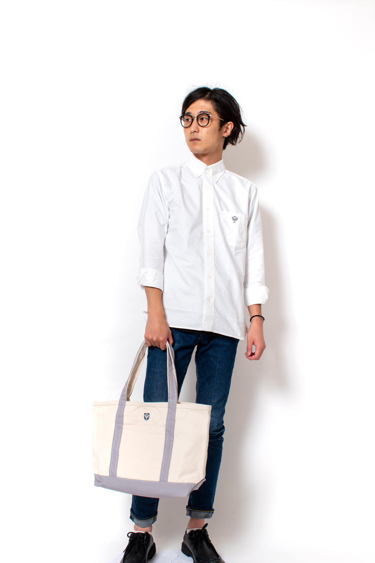 横浜高島屋　限定アイテム　トートバッグ　厚手　刺繍　KEY MEMORY　キーメモリー　ロゴ　コーディネート　メンズ